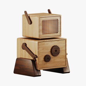 Childrens bedside table in the shape of a robot