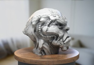 Robot deamon Headphone Stand Skull demon robot Cyborg Headset