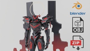 Evangelion EVA Armaros Textured Lowpoly