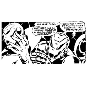 Ultron and Vision stencil