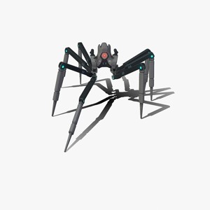 Spider bot v3 rigged and animated