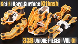 Sci-Fi Hard Surface Kitbash 338 PIECES APack Vol01