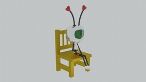 ROBOT ARTICULADO- SENTADO EN UNA SILLA