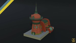 Cartoon Futuramma Planet express Polygonal Style