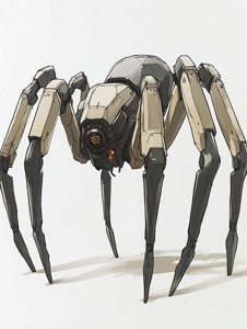 Light Combat Spider - Futuristic Low Poly 3D Model