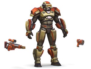 Cartoon Sci-Fi Cyborg Drone Sniper Soldier