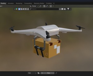 Package delivery drone blender