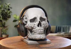 Robot Skull Headphone Stand Cyborg Headset Stand