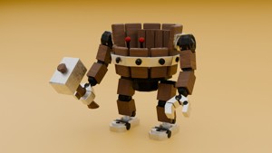 Game-Ready Rig Low-Poly Battle Machine Clash of Clans Inspired