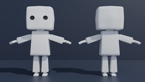Simple Clean Low-Poly Robot Cute Character
