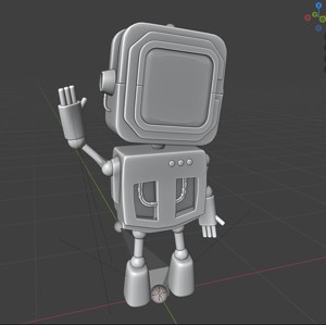 stylized rigged robot character