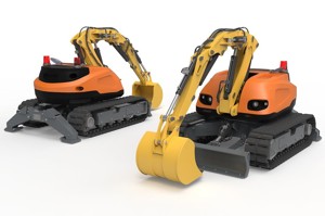 Excavator-remote controlled demolition robots