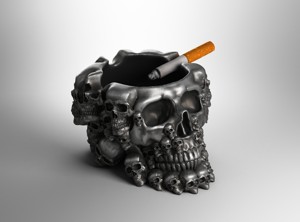 SKULL ASHTRAY BIOMECHANICAL SKULL ASHTRAY ROBOT ASHTRAY A02 (1)