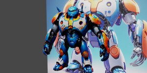 a robot with a blue background rossdraws global il