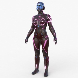 Cyborg Angel Asian Red