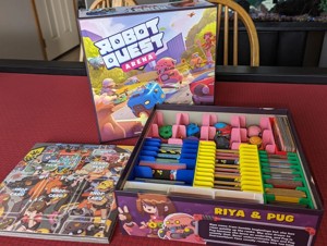 ROBOT QUEST ARENA BOARD GAME BOX INSERT ORGANIZER WITH 3 EXPANSIONS - KICK STARTER