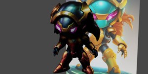 a cartoon character of a robot with glowing eyes s