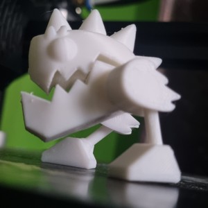 SUPPORT FREE ARTICULATED ROBOT, A PRINT IN PLACE GEOMETRY DASH DRAGON-LIKE ROBOT, IT EVEN OPENS ITS MOUTH!