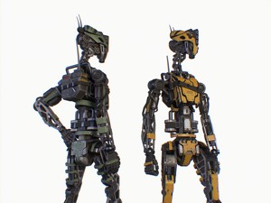 Scout robot character Unity UE gameready lowpoly model