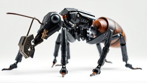 Robotic Forest Ant with Metallic Mandibles and Eye Detectors