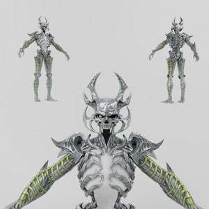 LOWPOLY RIGGED DEMON ROBOT