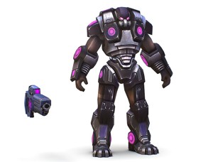 Cartoon Sci-Fi Cyborg Drone Heavy Trooper Bandit