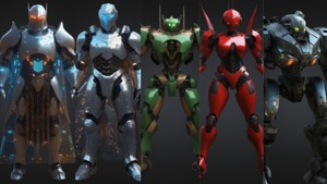 Mecha Warrior Pack - 5 Sci-FI Soldiers e Assassins