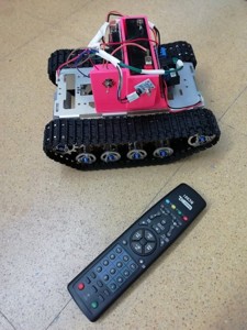 Caja de batería para robot oruga