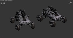 The image shows a 3D model of a futuristic