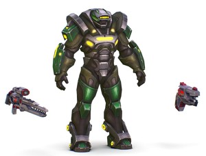 Cartoon Sci-Fi Cyborg Drone Sniper Soldier