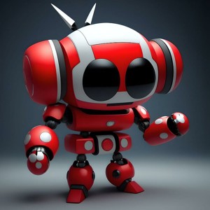 mini robot red white cuterobot  bot gamerobot