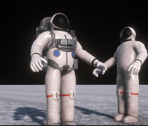 Spacesuit rigged astronaut