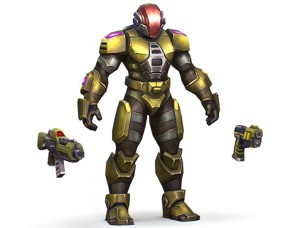 Cartoon Sci-Fi Cyborg male Drone Trooper Soldier