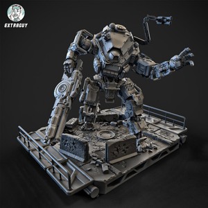 Big Particle Robot Static Pose Set 100mm approx height