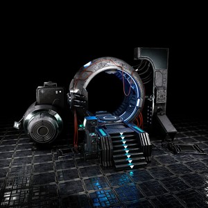Sci fi Time Machine-Low-poly