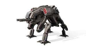 military robot guard unit lowpoly