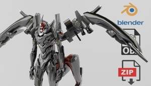 Evangelion EVA Unit 02 Type Allegorica Textured Lowpoly