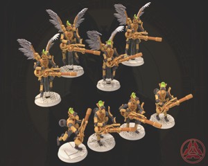 CINAN - HORUS - CHEMOU - KAMOSE: SUPPORT, BATTLE ROBOT, SPACE LORD'S GUARDIANS OF THE NECROPOLIS, SOLID & MODULAR POSABLE MINIATURES