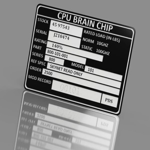 Carlz Terminator Brain Chip Tag