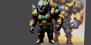 a cartoon character of a robot with a glowing eye 