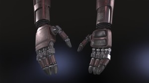 Low poly metallic arm for game