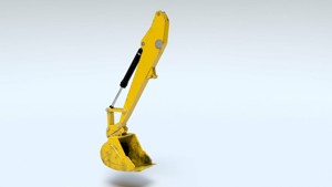 Rigged Hydraulic Excavator or Digger Arm and Bucket or Claw