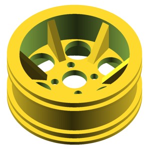 Robot / RC car wheel rim (customizable)