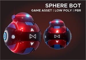 SPHERE BOT  - LOWPOLY -  PBR