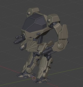 Mecha - Realistic Machine Gun Robot  Fully Rigged  Game-Ready