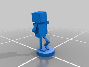 paintable robot 3D model with stand