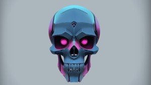futuristic robotic skull   3D Game Ready Model