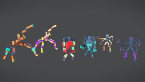 Brick Toy 3D - Low Poly - Fighter Robots
