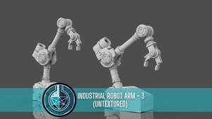 Industrial Robot Arm - 3-Untextured
