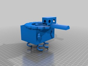 KJ12345 purple box black eyes neck robot